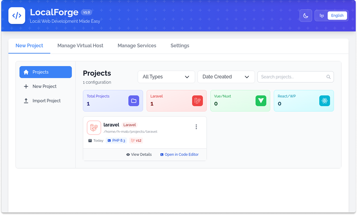 LocalForge Application Screenshot